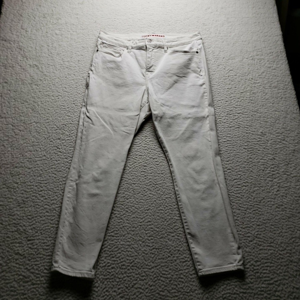 Lucky Brand Ava Mid Rise Skinny Jeans Womens 14/32 A White Stretch Denim Pants
